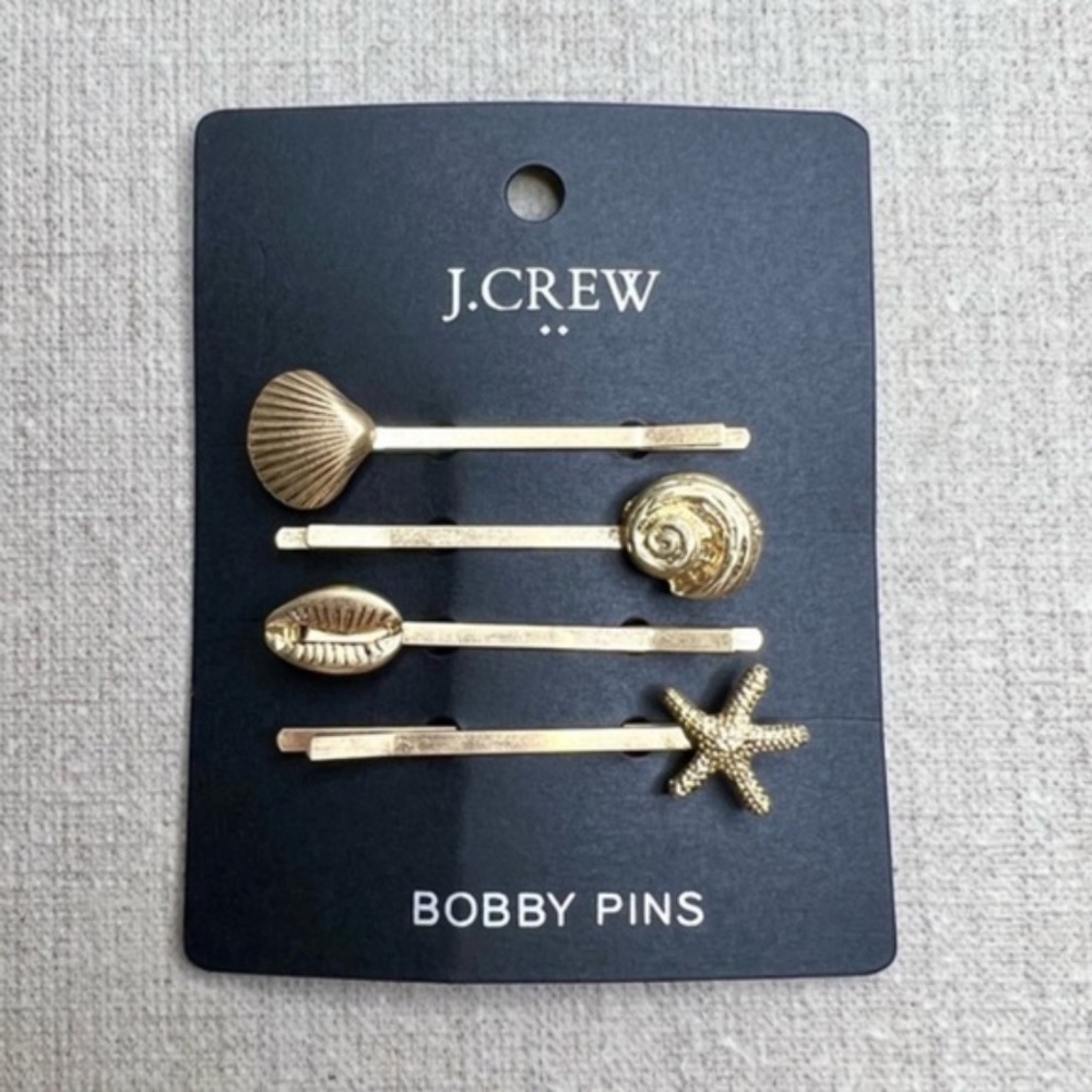 ❤️ J. CREW Seashell Bobby Pins Set of 4 - Picture 7 of 7